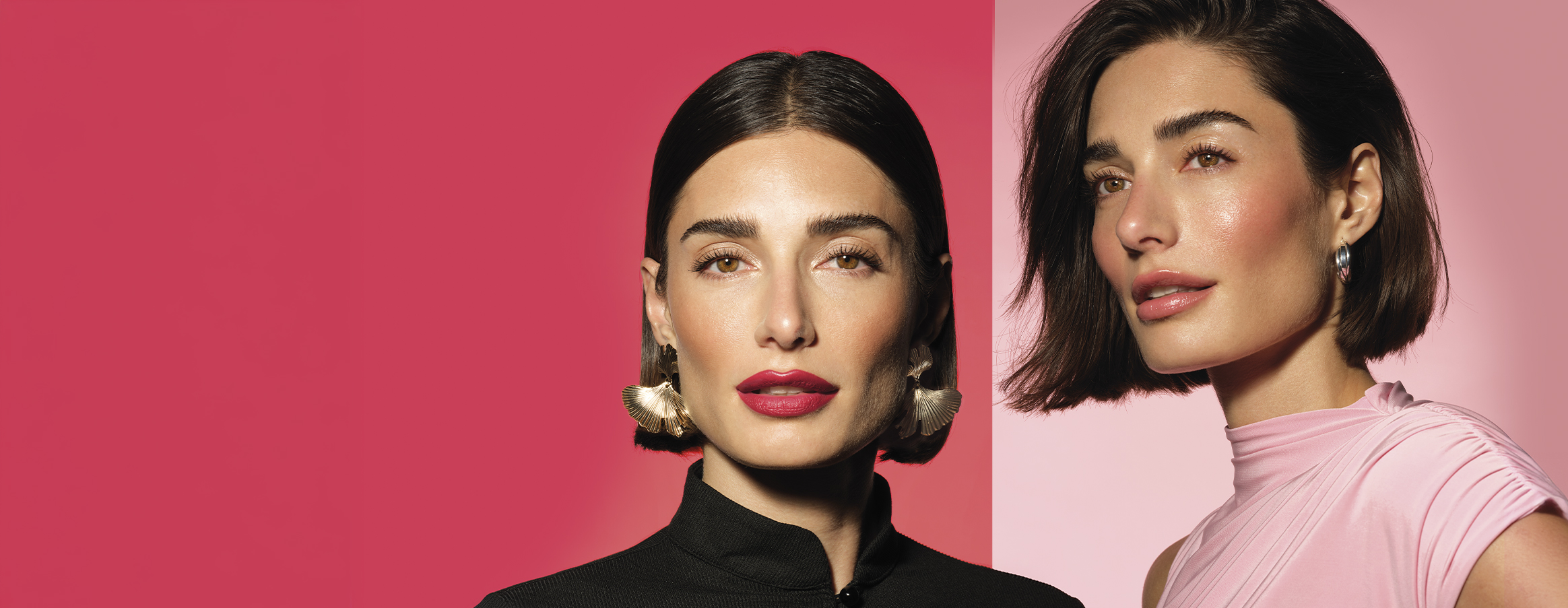 Zwei Models tragen die zwei neuen Make-up Factory Lippenprodukte.